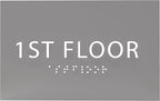 6" X4" 1st Floor Sign - ADA Compliant Tactile Graphics Grade 2 Braille Text Wall Sign| Directional Assistance, Floor Number Sign for Office, Schools, Hospitals, Apartments