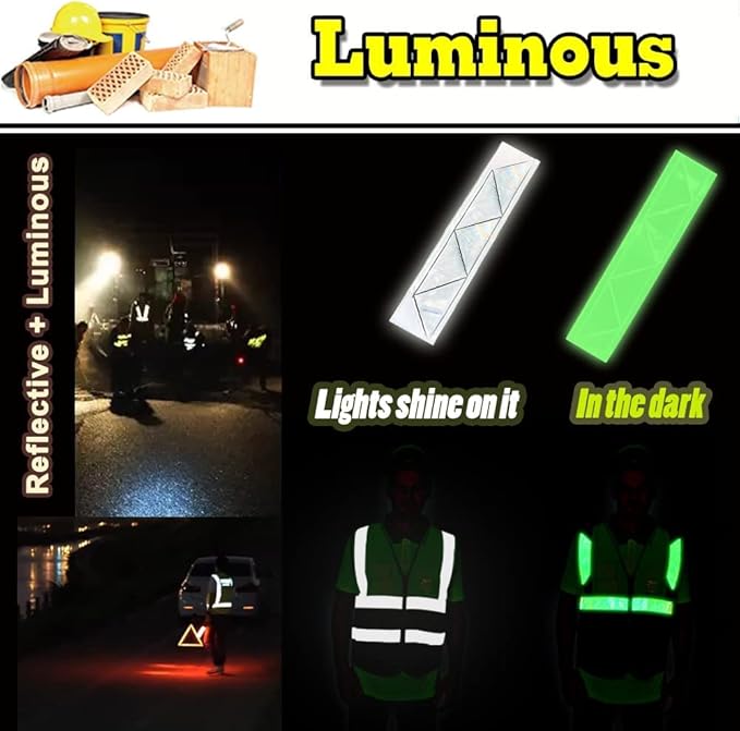 YOWESHOP High Reflective Visibility Safety Vest with Pockets and Zipper Custom Your Logo Safety Workwear