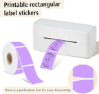 1x2 Inch Thermal Labels,500PCS Rectangle Stickers,Waterproof Removable Blank Stickers for Address,Jars,Freezer Containers & Pantry Organization,Light Purple