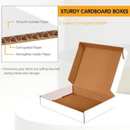 12x9x2 inch Small Shipping Boxes Set of 25, White Corrugated Cardboard Box Literature Mailer for Mailing Packing Moving and Storage
