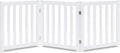 LZRS 3-Panel Wooden Free Standing Foldable Dog Gate Indoor – 24" High,Step-Over Safety Pet Gate for Doorways, Stairs, Hallways, Indoor Dog Barrier for Small to Medium Dogs & Puppies, White