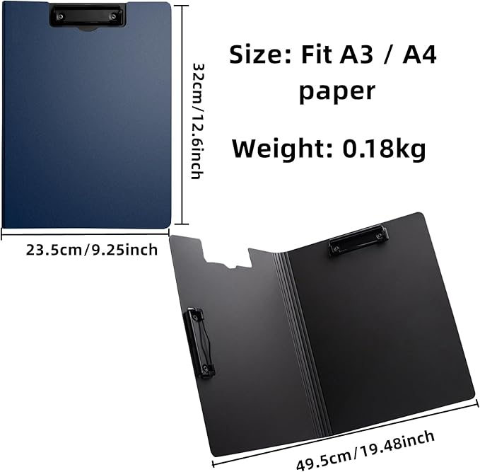 Clipboard Folder, 6 Pack A4 Foldable Clipboards File Folder Flip Writing Pad for Memo Form Document & School Office Work - Blue