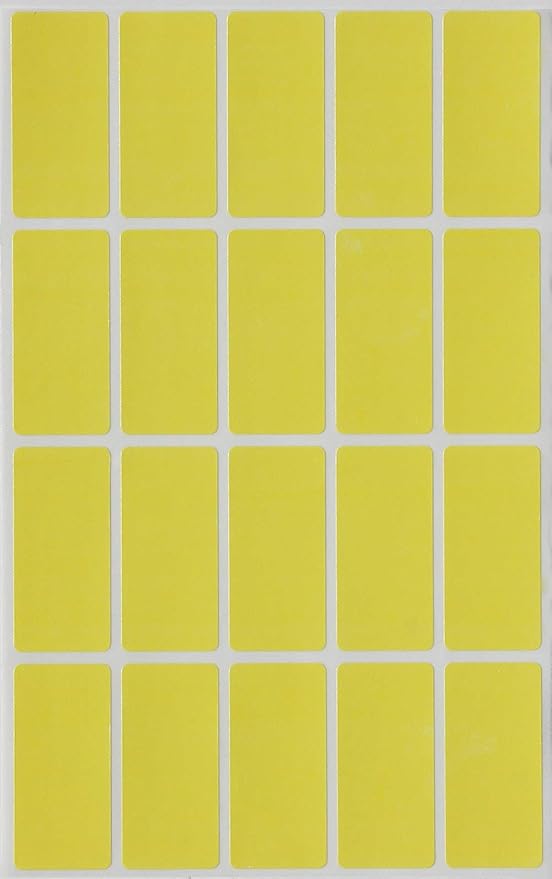 Royal Green Color Code Labels Rectangular 1.57 inch x 0.75 inch Yellow Stickers Rectangular Labels (40mm x 19mm) - 1000 Pack