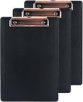 A5 Clipboard,3 Pack PU Clipboards with Hanging Hole for Office,School or Restaurant,Black