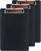 A5 Clipboard,3 Pack PU Clipboards with Hanging Hole for Office,School or Restaurant,Black