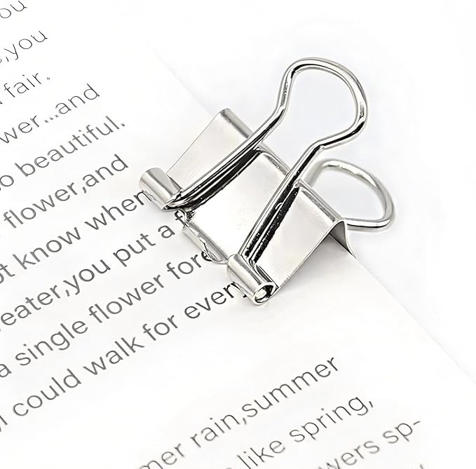 50 Pack Medium Silver Binder Clips 1 Inch (25 mm), Colored Paper Clamps, Middle Size Paper Clips for Office Home School Business 1"