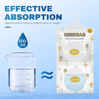 Vacplus Moisture Absorbers Packets, Fragrance Free 5 Pack, Humidity Packs, Dessicant Packets, Hanging Closet Dehumidifier Bags, Odor Eliminator for Bathroom 9.8OZ