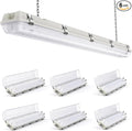 Sunco LED Ready Fixture for Garage Ceiling, 4ft Shop Lights Holds 2 LED Tube Lights, Non-Dimmable, Surface Mount, Works with Type B and Hybrid Tubes, 120-277V, Wet Rated ETL 6 Pack