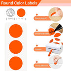 1 Inch Circle Dot Stickers 1000 PCS Color Coding Thermal Labels Dots Writable Printable Small Round Stickers for Office, Classroom, Inventory, Garage, Organizing Storage, Fluorescent Orange