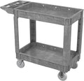 550LBS Utility Cart, 2-Tier 40 * 17 Inch Utility Cart with Wheels,Heavy Duty Service Cart-Lipped Shelves,Ergonomic Storage Handle and Swivel Wheels for Warehouse, Garage, Cleaning,Gray