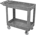 550LBS Utility Cart, 2-Tier 40 * 17 Inch Utility Cart with Wheels,Heavy Duty Service Cart-Lipped Shelves,Ergonomic Storage Handle and Swivel Wheels for Warehouse, Garage, Cleaning,Gray