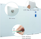 Magnetic Frosted Glass Whiteboard - 48"x72"(120x180cm) Frameless Dry Erase Board White Board Surface Wall Mounted for Office, Classroom & Home