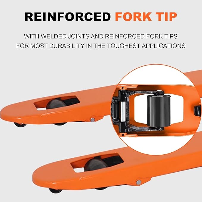 T Tory Carrier Pallet Jack, 6600 Lb. Capacity 27 x 48 Forks Mannual Pallet Truck, Hand Trucks with Replacement Load Wheels