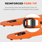 T Tory Carrier Pallet Jack, 6600 Lb. Capacity 27 x 48 Forks Mannual Pallet Truck, Hand Trucks with Replacement Load Wheels