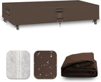 Heavy Duty Patio Furniture Covers Waterproof, 600D Outdoor Furniture Cover Waterproof for Sectional Sofa Couch, Outdoor Dining Table and Chair Set Covers 140''L x 80''W x 32''H, Brown