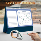 PARLAIM 0.25 Inch Color-Code Dot Stickers,1000 Stickers Circle Colorful Coding Label Sticker for Office Classroom (Froest Green)