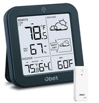 Indoor Outdoor Thermometer Wireless Weather Station, Battery Powered Inside Outside Thermometers Remote Temperature Humidity Monitor with Backlight and Dew-point for Office Bedroom Greenhouse (500 Ft)