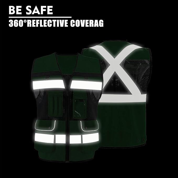 Safety Vest High Visibility Reflective Construction Vest for Men Women