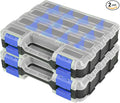 Hardware Organizer Box 34 Compartments Small Parts Organizer with Removable Dividers Durable Plastic Double Side Tools Box Screw Organizers For Nuts, Bolts, Screws, Nails 2Pack