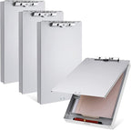 Seajan Aluminum Clipboard with Storage Metal Clip Board Folder Letter Size Form Holder Portfolio Clipboard Binder Clip Posse Box for Nurse Police Office Stationery Items 14 x 9.2 x 2 Inches (2)