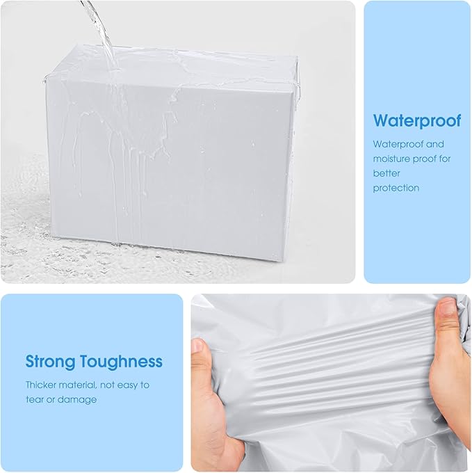 Metronic Poly Mailers 24×24 50 Pcs Large Shipping Bags for Clothes Plastic Mailers Strong Self Seal Adhesive Shipping Envelopes for Small Business Tear-resistant Mailer Bags Mailing Envelopes White