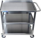 15 in. Wide X 24 in. Long X 33 in High | 3 Shelf Metal Utility Cart on Wheels with Handle