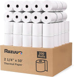 (200 Rolls) 2 1/4 x 50 Thermal Paper Rolls- Credit Card Receipt Paper - BPA-Free, Compatible with Clover Flex, Square Terminal and More