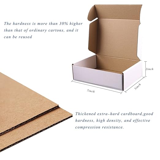 Shipping Boxes, 7"x5"x2"Which is Anti-Impact Come with Exquisite Sealing Label.Suitable E-Commerce Packaging, Shipping Packaging.