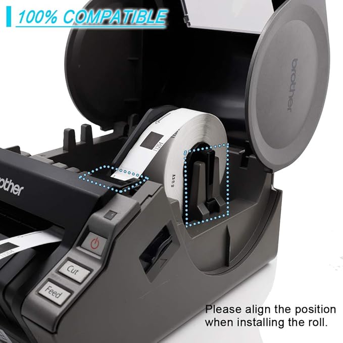 Label KINGDOM Compatible with Brother DK-1204 (0.66" x 2.1") Die-Cut Label for QL-800, Multipurpose/Return Address White Paper 400/Roll for QL-810W Printer (10-Roll + 2 Frame)