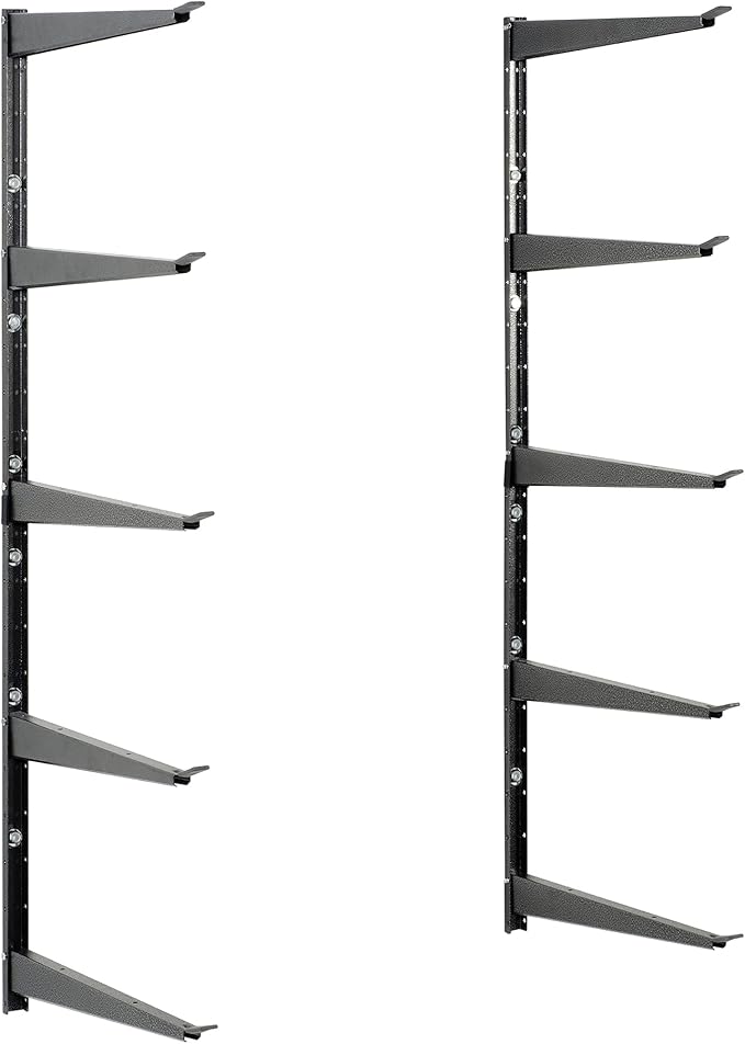 Delta Heavy Duty Lumber Storage Rack Cycle, Holds Up To 800 lbs - Easy to Install Wood Storage Rack With Fully Adjustable Arms - Steel Construction Storage Solution For Garage, Basement & Pantry