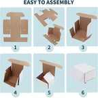 WIFTREY 7x5x4 White Shipping Boxes 25 Pack for Small Business, Small Corrugated Cardboard Boxes for Mailing, Packing, Shipping