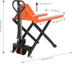 APOLLO Manual Scissor Pallet Jack High Lift Hand Truck 2200lbs Capacity 45" Lx21 W Fork Size for Material Handling Only Suitable for Open-Bottom Pallets