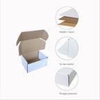 Shipping Boxes Corrugated Cardboard Mailer Boxes Literature Mailer for Packaging Small Business Craft Gifts Giving Products (White, 6x4x3)