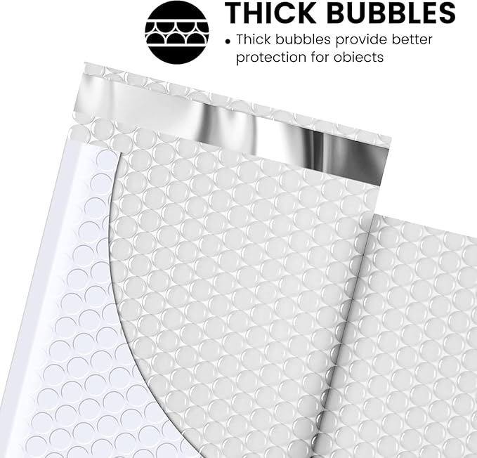 Fuxury Bubble Mailers 4x8" White Padded Envelopes 1000Pack Strong Adhesion Thick Padded Mailers for Small Business Mailing Small Items,Jewelry,Makeup