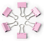 50 Pack Medium Pink Binder Clips 1 Inch (25 mm), Colored Paper Clamps, Middle Size Paper Clips for Office Home School Business 1"