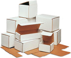 Secure Seal Shipping Boxes - 4x3x3" Mailers - White Foldable Corrugated Cardboard Packaging for Mailing, Moving, Storage, and Organizing - Strong Lightweight Foldable (Bulk 400 Pack)