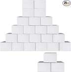 PETAFLOP 8x6x4 Shipping Box, White Mailing Corrugated Cardboard Boxes for Packing Small Business, 25 Pack