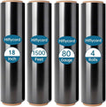 Black Plastic Shrink Wrap Roll, 18 Inch 1500 Feet Stretch Film, 80 Gauge, 800% Stretch Industrial Strength Moving Wrap, Heavy Duty Pallet & Furniture Protection(4 Pack)