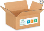 Small Moving & Shipping Boxes 7 x 5 x 3 inches (5-Pack) - Extra Strength 200 lb vs Regular - Corrugated Moving Boxes for USPS/FEDEX - Easy-to-Recycle Shipping Box - Packing Box by IDL Packaging