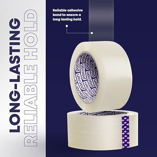 Clear Packing Tape - 12 Heavy-Duty Wrapping Tape - 55-Yard Length, 660 Total Yards 1.88-Inch Wide Strong Adhesive Rolls for Moving Boxes, Office Packaging, Storage Organization & Warehouse Shipping