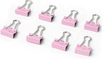 50 Pack Medium Pink Binder Clips 1 Inch (25 mm), Colored Paper Clamps, Middle Size Paper Clips for Office Home School Business 1"