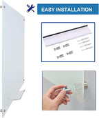 Magnetic Glass Whiteboard 48x36 Inches, Large Tempered Glass Dry Erase Board with Frameless Mounting, Premium Wall-Mounted Whiteboard for Office, Conference Room, Classroom & Home