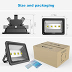 200W LED Flood Lights 6000K Daylight White Lighting Fixtures Super Bright 20000lm Outdoor Security Lights IP66 Waterproof 110-285V Commercial Industrial Lighting Fixtures