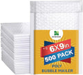 Water Resistant Bubble Envelope Mailers [500 Pack] 6 inch x 9 inch #0 White Poly Padded Shipping Envelopes Self Sealing Cushioned Packaging Bags