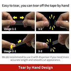 12 Rolls Transparent Tape Refills for Dispenser, Clear Tape, 3/4 x 1000 Inches, Easy Tear, Glossy Gift Wrap Tapes, Home Office Supplies and Back to School Supplies for College and Classrooms