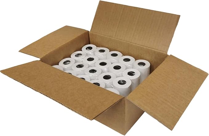(20 Rolls) 2 1/4 x 50 Thermal Receipt Paper Rolls, POS Cash Register Paper Rolls, BPA Free 2.25x50ft Long Per Thermal Paper Receipt