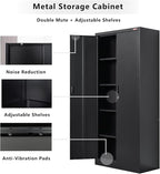 BESFUR Metal Storage Cabinet, 72" H x 36" W x 18" D Garage Storage Cabinet, Adjustable Shelves and Locking Doors for Office, School, Garage - Black