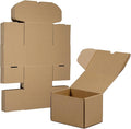 6x4x4 Inches Shipping Boxes Set of 25, Brown Corrugated Cardboard Box Literature Mailer for Packing Small Business