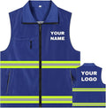 YOWESHOP Lightweight Zip-Up Safety Vest with Pockets for Outdoor Activities,Custom Logo Sleeveless Windbreaker