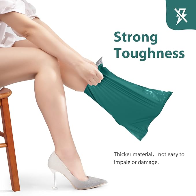 Fuxury Poly Mailers 12x15.5 Inch 50 Pcs, Waterproof Shipping Bags for Clothing, Strong Adhesive Heavy Duty Shipping Mailing Envelopes for Business, Self Seal Mailers Poly Bags,Forest Green